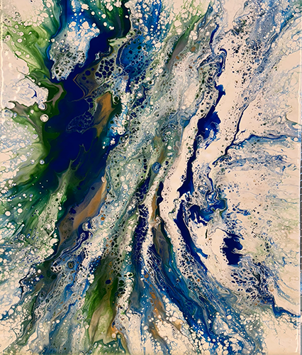 Got the Blues Paint Pour Class at Seaside Expressions Art Studio, Punta Gorda FL