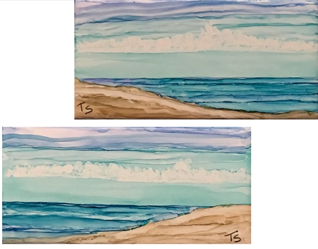 Beaches Alcohol Ink art Class at Seaside Expressions Art Studio in Punta Gorda, FL